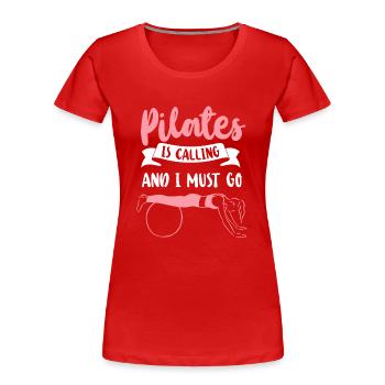 Instructeur de Pilates Professeur de Pilates - T-shirt bio Premium Femme - rouge - Devant - Mia (176cm)