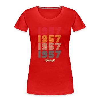 67 ans vintage 1957 édition limitée 67ème - T-shirt bio Premium Femme - rouge - Devant - Mia (176cm)