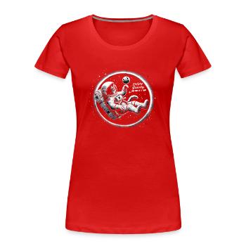 Cat, Astronaut, Astronomy, Outer Solar System - Women's Premium Organic T-Shirt - red - Front - Mia (176cm)