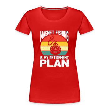 Magnetfischen - Frauen Premium Bio T-Shirt - Rot - Vorne - Mia (176cm)