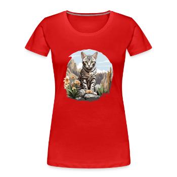 Egyptian Mau Kätzchen Katze Ägyptische Mau - Frauen Premium Bio T-Shirt - Rot - Vorne - Mia (176cm)