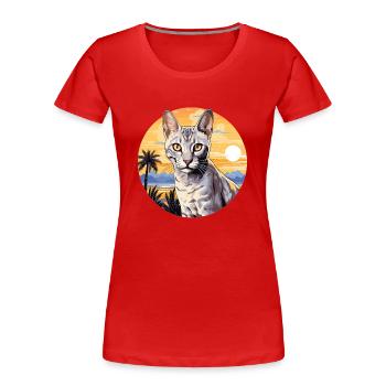Egyptian Mau Kätzchen Katze Ägyptische Mau - Frauen Premium Bio T-Shirt - Rot - Vorne - Mia (176cm)