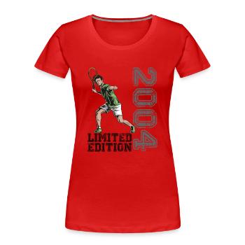 Limited Edition 2004 Limited Edition Tennis - Frauen Premium Bio T-Shirt - Rot - Vorne - Mia (176cm)