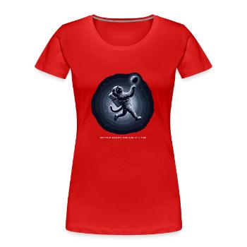 Cat, Astronaut, Astronomy, Outer Solar System - Women's Premium Organic T-Shirt - red - Front - Mia (176cm)