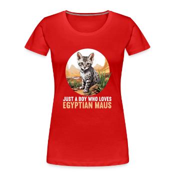 Mau égyptien Chaton Chat égyptien Mau - T-shirt bio Premium Femme - rouge - Devant - Mia (176cm)