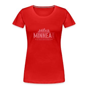 Minneapolis Stadt im Bundesstaat Minnesota - Frauen Premium Bio T-Shirt - Rot - Vorne - Mia (176cm)