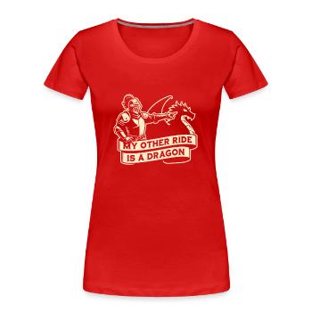 Renaissance-jahrmarkt-outfit Mittelalterlicher - Frauen Premium Bio T-Shirt - Rot - Vorne - Mia (176cm)