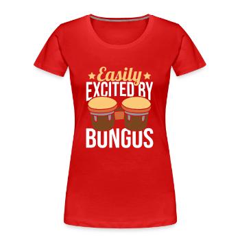 Cadeau de musique Bongo - T-shirt bio Premium Femme - rouge - Devant - Mia (176cm)