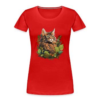 Maine Coon Kätzchen Maine Coon Katze - Frauen Premium Bio T-Shirt - Rot - Vorne - Mia (176cm)