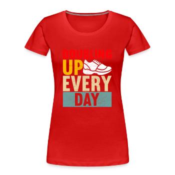 Sneakerhead Sneaker Collector - Women's Premium Organic T-Shirt - red - Front - Mia (176cm)