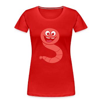 ver de terre - T-shirt bio Premium Femme - rouge - Devant - Mia (176cm)