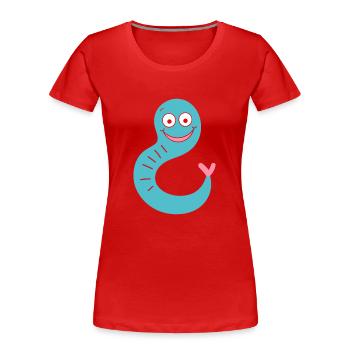 ver de terre - T-shirt bio Premium Femme - rouge - Devant - Mia (176cm)