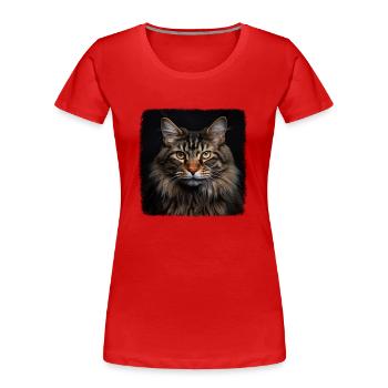 Maine Coon Kätzchen Maine Coon Katze - Frauen Premium Bio T-Shirt - Rot - Vorne - Mia (176cm)