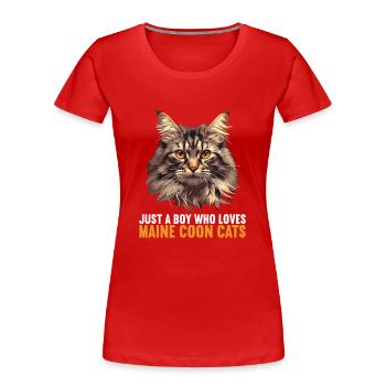 Maine Coon Kätzchen Maine Coon Katze - Frauen Premium Bio T-Shirt - Rot - Vorne - Mia (176cm)