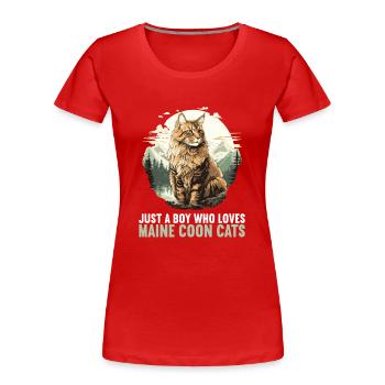 Maine Coon Kätzchen Maine Coon Katze - Frauen Premium Bio T-Shirt - Rot - Vorne - Mia (176cm)