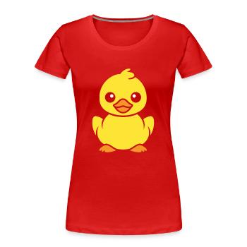 Ente - Frauen Premium Bio T-Shirt - Rot - Vorne - Mia (176cm)