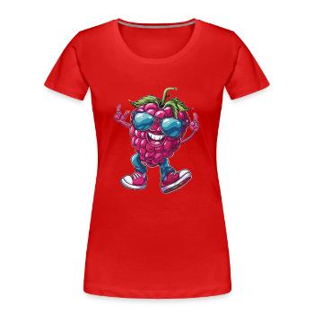 Framboises - T-shirt bio Premium Femme - rouge - Devant - Mia (176cm)
