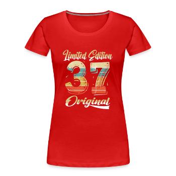 87 Years Birthday Vintage 1937 Limited Edition - Women's Premium Organic T-Shirt - red - Front - Mia (176cm)