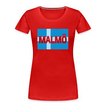 Malmö, Skåne - Frauen Premium Bio T-Shirt - Rot - Vorne - Mia (176cm)