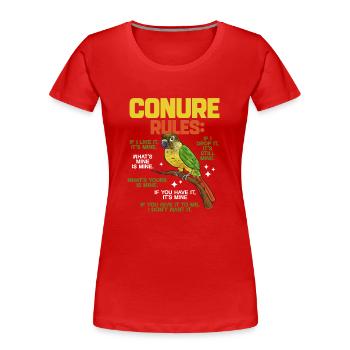 Molina Perruche Perroquet Perruche Oiseau Perruche - T-shirt bio Premium Femme - rouge - Devant - Mia (176cm)