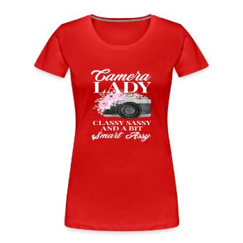 Photograph Frau - Frauen Premium Bio T-Shirt - Rot - Vorne - Mia (176cm)
