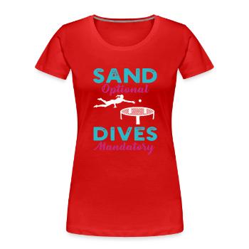 Spike Ball Roundnet Beach Game - Women's Premium Organic T-Shirt - red - Front - Mia (176cm)