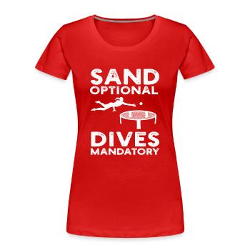 Spike Ball Roundnet Beach Game - Women's Premium Organic T-Shirt - red - Front - Mia (176cm)
