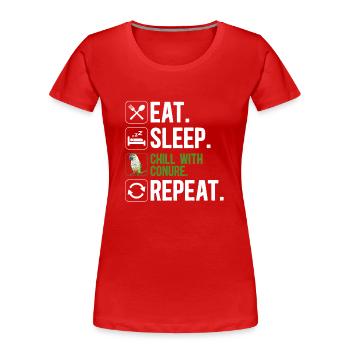 Molina Perruche Perroquet Perruche Oiseau Perruche - T-shirt bio Premium Femme - rouge - Devant - Mia (176cm)