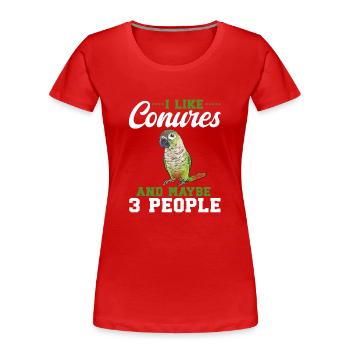 Molina Perruche Perroquet Perruche Oiseau Perruche - T-shirt bio Premium Femme - rouge - Devant - Mia (176cm)