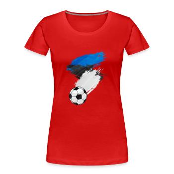Drapeau de l’Estonie de football - T-shirt bio Premium Femme - rouge - Devant - Mia (176cm)