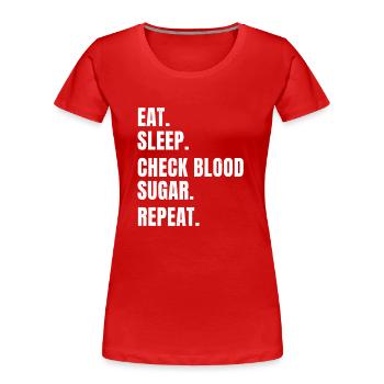 Funny Diabetes Outfit - Women's Premium Organic T-Shirt - red - Front - Mia (176cm)