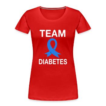 Team Diabetes - Women's Premium Organic T-Shirt - red - Front - Mia (176cm)