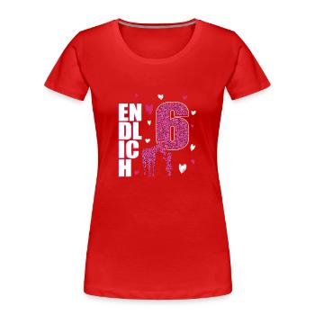 Enfin 6 poneys - T-shirt bio Premium Femme - rouge - Devant - Mia (176cm)