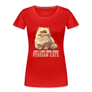 Chat persan Perserkatze - T-shirt bio Premium Femme - rouge - Devant - Mia (176cm)