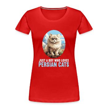 Chat persan Perserkatze - T-shirt bio Premium Femme - rouge - Devant - Mia (176cm)