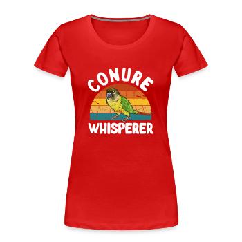 Molina Perruche Perroquet Perruche Oiseau Perruche - T-shirt bio Premium Femme - rouge - Devant - Mia (176cm)