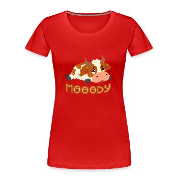 Launische Kuh - Frauen Premium Bio T-Shirt - Rot - Vorne - Mia (176cm)