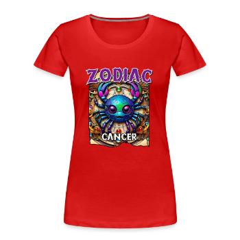 Sternzeichen Krebs - Krebs Sternzeichen - Frauen Premium Bio T-Shirt - Rot - Vorne - Mia (176cm)