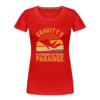 Skydiving and extreme sports - Women's Premium Organic T-Shirt - red - Front - Mia (176cm)