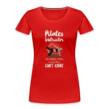 Instructeur de Pilates Professeur de Pilates - T-shirt bio Premium Femme - rouge - Devant - Mia (176cm)