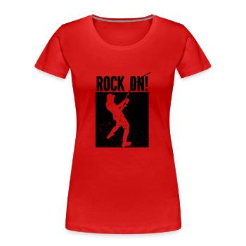 Angler Angelhaken Angelrute Sportfischer - Frauen Premium Bio T-Shirt - Rot - Vorne - Mia (176cm)