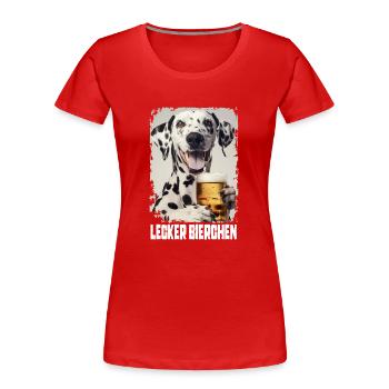 Délicieuse bière dalmate - T-shirt bio Premium Femme - rouge - Devant - Mia (176cm)