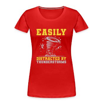 Catch the essence of thunderstorms and tornadoes - Women's Premium Organic T-Shirt - red - Front - Mia (176cm)