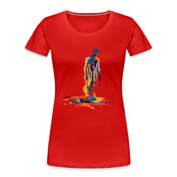 Explosion de couleurs Silhouette humaine - T-shirt bio Premium Femme - rouge - Devant - Mia (176cm)
