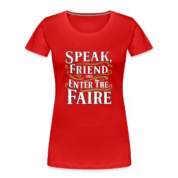 Renaissance-jahrmarkt-outfit Mittelalterlicher - Frauen Premium Bio T-Shirt - Rot - Vorne - Mia (176cm)