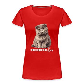 Scottish Fold Kitten Scottish Fold Cat - Women's Premium Organic T-Shirt - red - Front - Mia (176cm)