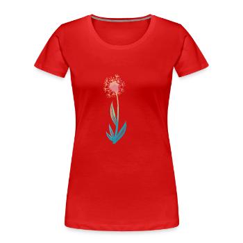 Blume Natur Botanik - Frauen Premium Bio T-Shirt - Rot - Vorne - Mia (176cm)