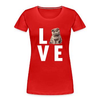 Scottish Fold Kitten Scottish Fold Cat - Women's Premium Organic T-Shirt - red - Front - Mia (176cm)