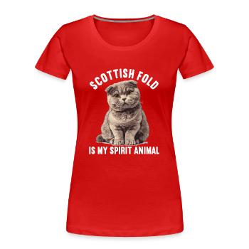 Scottish Fold Kitten Scottish Fold Cat - Women's Premium Organic T-Shirt - red - Front - Mia (176cm)
