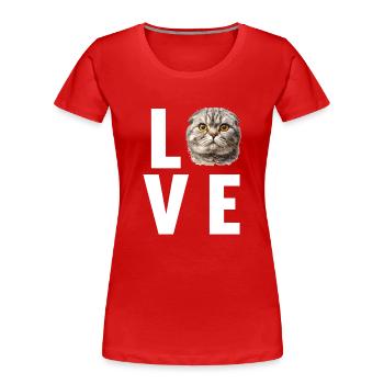 Scottish Fold Kitten Scottish Fold Cat - Women's Premium Organic T-Shirt - red - Front - Mia (176cm)